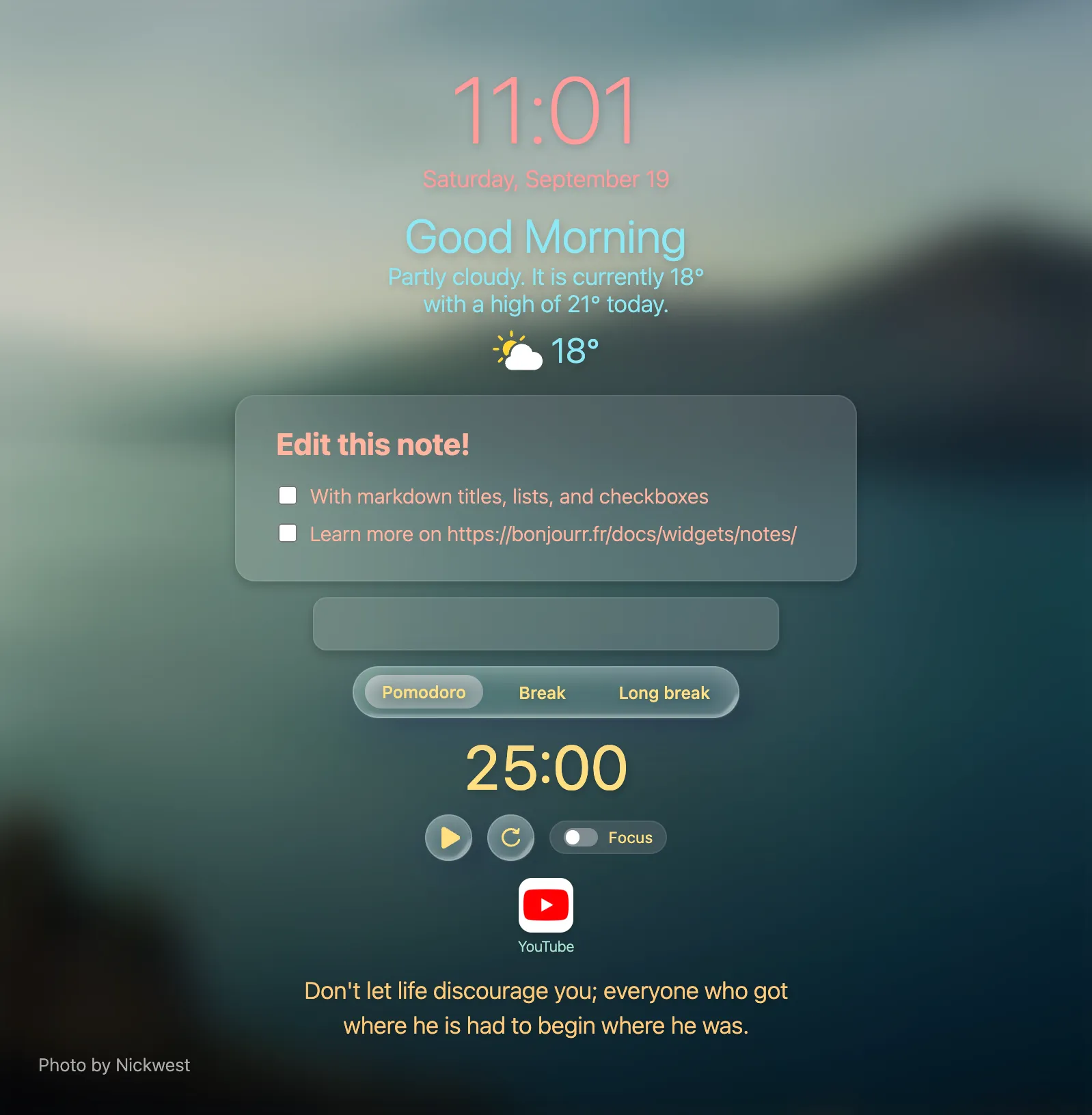Each widget can have its own color