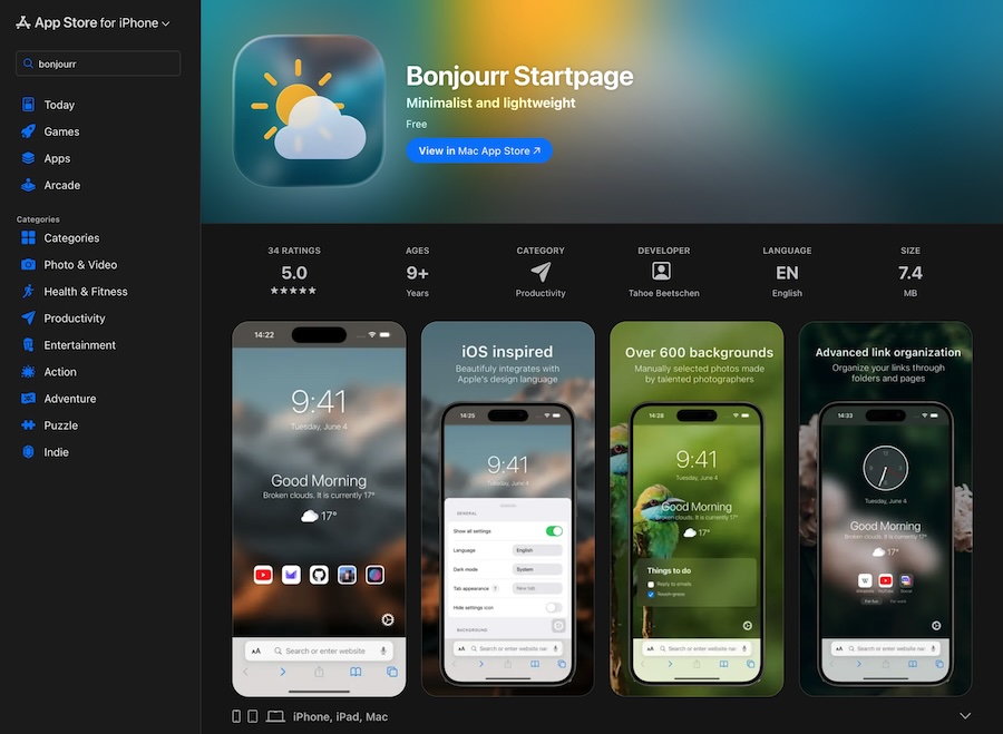 Why Bonjourr for Safari is leaving the App Store