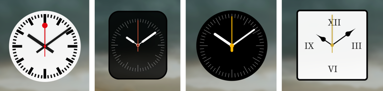 Bonjourr's clock styles