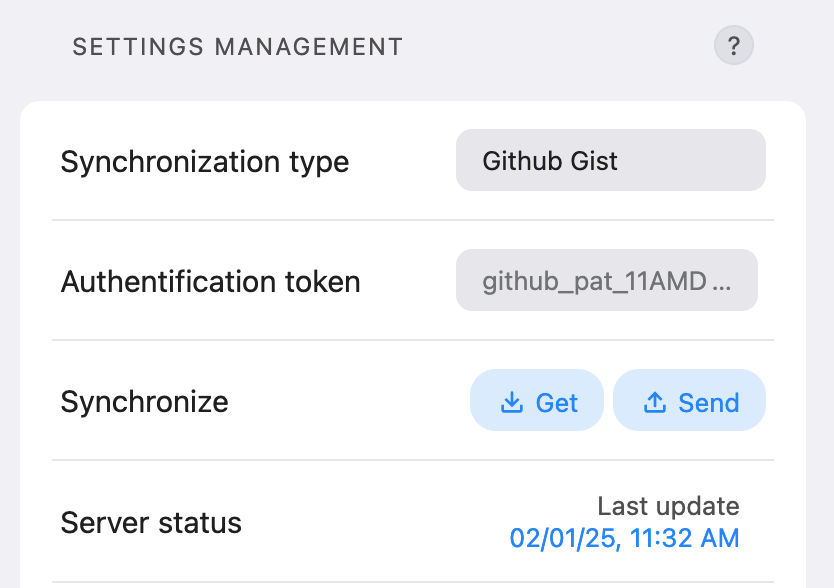 A configured example of GitHub Gist synchronization