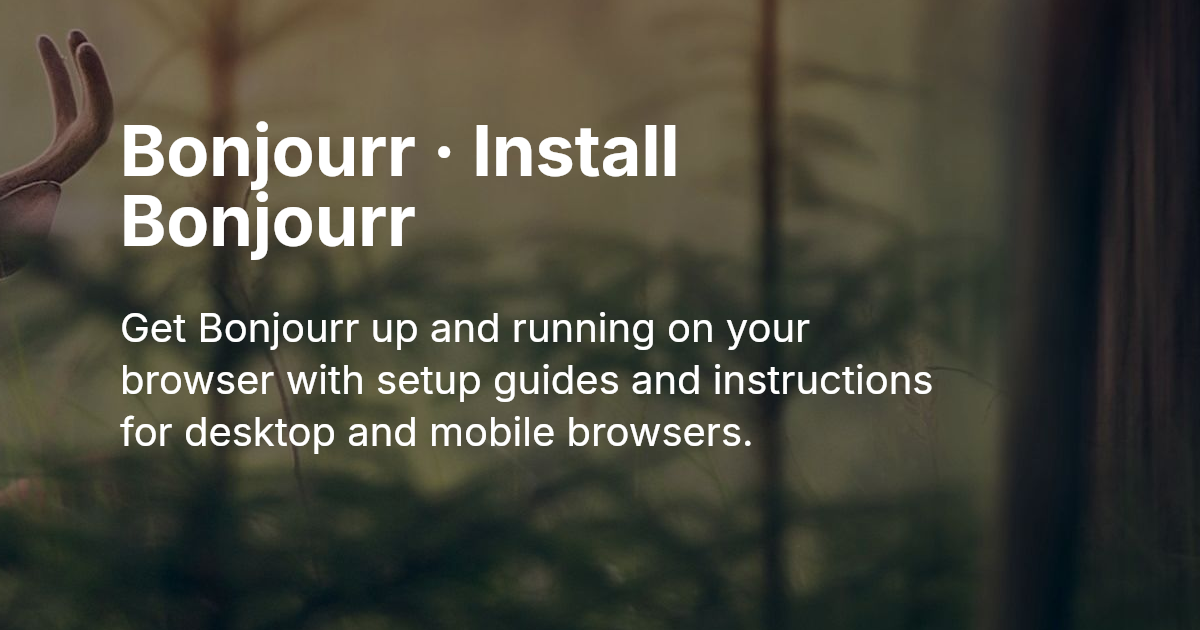 Install Bonjourr | Bonjourr's Documentation